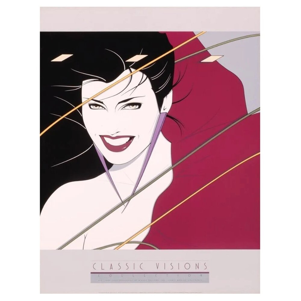 1980s Rare Patrick Nagel "Rio Girl" Poster by Mirage Edition Inc. Santa Monica